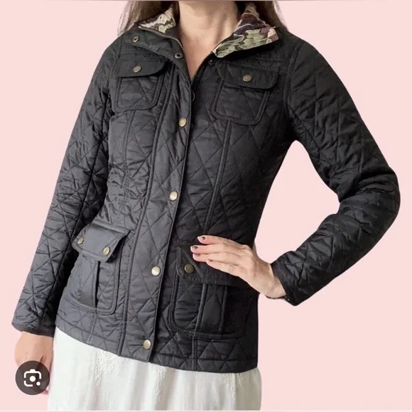 Barbour William Morris Navy Quilted Utility Jacket - 12 / L - Picture 6 of 11